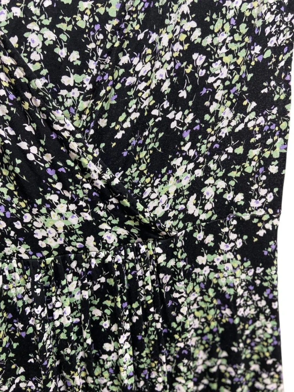 Soma Jersey Knit Floral Dress Black Size L Cottagecore Spring Bohemian Vacation - Picture 8 of 12
